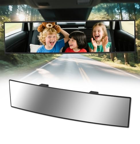Rear View Mirror, Chrome Anti-glare Panoramic Rear Mirrors Universal 14 Inch Convex Car Interior Clip on Extra Big Wide Angle Rearview Mirror Extender to Reduce Blind Spot for Car SUV Trucks - size: 14 Inch