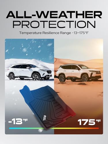 YHTAUTO Floor Mats Fit 2015-2021 Lexus NX /NX200t /NX300 /NX300h, TPE Floor Liners All-Weather Protection Custom Fit, 1st & 2nd Row, Set of 3 Black - size: For 2015-2021 Nx