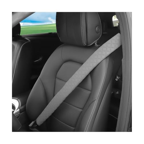 2PCS Extra Long Car Seatbelt Cover, 29.53 inches Soft Leather Vehicle Safety Seat Belt Strap Cushion, Comfortable Auto Shoulder Neck Chest Protection Pads Accessories, Extremely Long (Gray) - color: Gray/29 inches