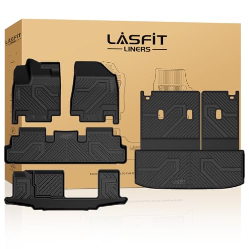 LASFIT Floor Mats & Cargo Mat for Nissan Pathfinder 7/8 Seats 2026 2025 2024 2023 2022, All Weather TPE Custom Fit Floor Liners for Pathfinder SV/SL/Platinum Car Mats & Trunk Mats Accessories, Black - size: 1)For Nissan Pathfinder | 2022-2026