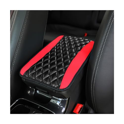 Osilly Car Center Console Pad, Universal Waterproof Armrest Seat Box Cover, 12.6" x 7.5" PU Leather Auto Armrest Protector, Car Interior Accessories Decor for Most Vehicles, Truck, SUV (Red) - color: Red