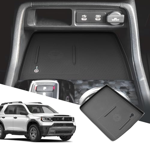 SXCY for 2026 Honda Passport Wireless Charging Protective Mats 2026 Passport Accessories Center Console Inserts Liner Anti-Slip Anti-Dust Waterproof Mats - color: 2026 Passport Wireless Charging Protective Mat