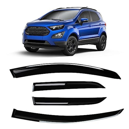 4 Pieces Smoke Tinted Tape-On Side Window Deflectors Rain Guards Designed for 2018-2023 EcoSport - size: 2018-2023 EcoSport