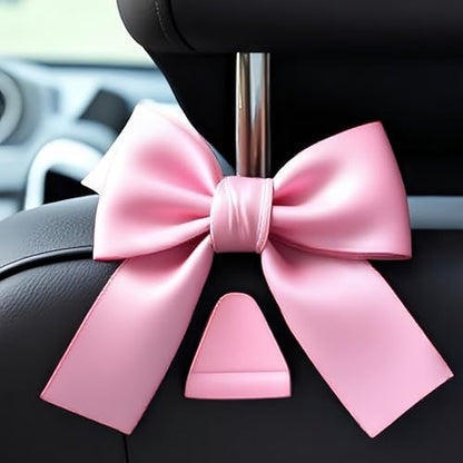 2-Pack Car Purse Hooks for Hanging Purses and Bags, Cute Bow car seat headrest Hooks for Hanging car Purse Hooks. (Barbie Pink) - color: Barbie pink