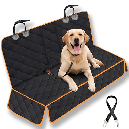 Dog Car Seat Cover, Back Seat Protector for Dogs, Waterproof Truck Bench Cover with Non-Slip Design for Most Cars, Trucks, and SUVs (Orange) - color: Orange