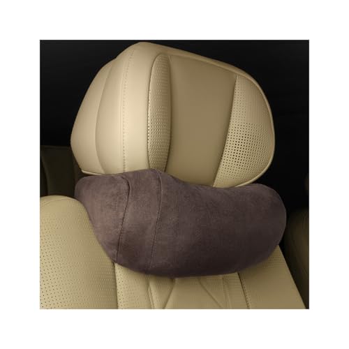 Car Headrest Neck Pillow, Suede Soft Comfortable Vehicle Seat Support Head Rest Pillow Cushion for Driving, Automotive Interior Accessories, Universal for SUV Sedan Truck (Coffee) - color: Coffee