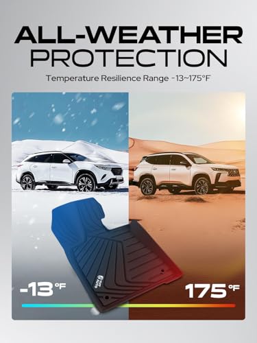 YHTAUTO Floor Mats Compatible with Lexus RX350/RX450h 2016-2022, RX350L/RX450hL 2018-2022, TPE Floor Liners All-Weather Protection Custom Fit, 1st & 2nd Row, Set of 3 - size: For 2016-2022 RX