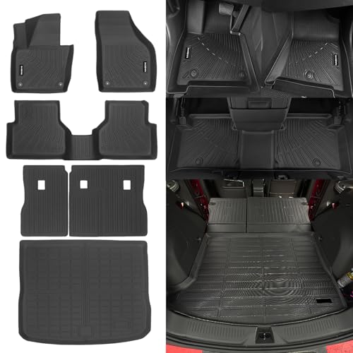 Naibeve Floor Mats for 2009-2017 Volkswagen Tiguan - All Weather Custom Fit for Volkswagen Tiguan Floor Mats Cargo Mat Backrest Mats Waterproof Interior Accessories - size: 1)Tiguan|2009-2017