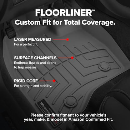 WeatherTech Custom Fit FloorLiners for Hyundai Sonata, K5, K5-1st & 2nd Row (441598-1-2), Black - color: Black