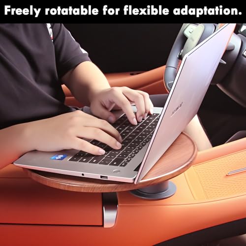 Car Tray & Car Desk for Laptop with 360° Rotating Wooden Car Laptop Mount Car Table Car Food Tray – Universal Steering Wheel Table for Tesla Model Y/3/S, Ford F-150 Explorer & Most Vehicles - size: Center Consoles Car Tray