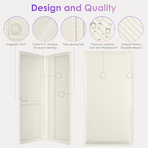 Car Registration and Insurance Holder，Colour Patterns Men Women Car License Document Registration and Insurance Card Holder - color: Pearly White