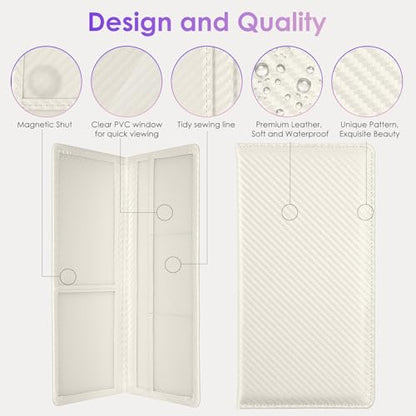 Car Registration and Insurance Holder，Colour Patterns Men Women Car License Document Registration and Insurance Card Holder - color: Pearly White
