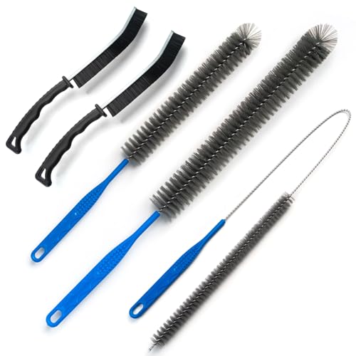 Dryer Vent Brush and Refrigerator Coil Cleaning Brush - Professional Appliance Cleaning Brush Set Dryer Vent Brush Kit with Long Handle for Lint Trap, Condenser, Radiator,grout brush for Deep Cleaning