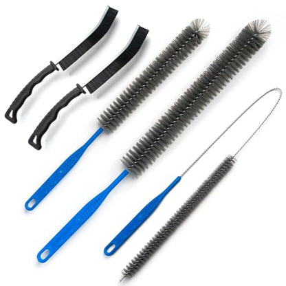 Dryer Vent Brush and Refrigerator Coil Cleaning Brush - Professional Appliance Cleaning Brush Set Dryer Vent Brush Kit with Long Handle for Lint Trap, Condenser, Radiator,grout brush for Deep Cleaning