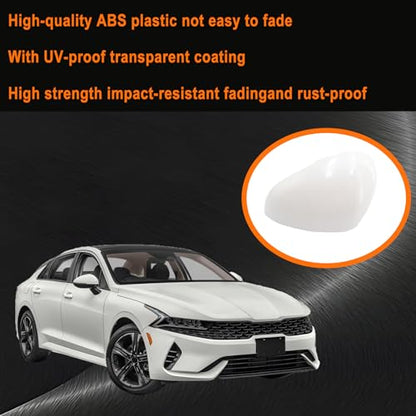 Left Driver Side Replacement Mirror Cover Compatible with Kia K5 Optima 2021 2022 2023 2024 2025 2026 Exterior Door Side Rearview Mirror Cap Cover With Turn Signal Light Pearl (White) - size: Left White