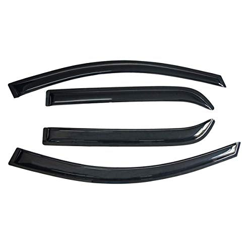 Lightronic Extra Durable Outside-Mount Auto Vent Window Visor, Fits 2007-2016 GMC Acadia, 2017 Acadia Limited, UV Protection Rain Guard, Original Wind Deflector, No-Drill Install, Dark Smoke, 4-Pcs