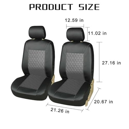 Mandark 4PCS Car Seat Cover, PU Leather Vehicle Seat Protector Full Sets, Waterproof Automotive Front Seats and Rear Bench Protection Guard Accessories, Universal for SUV, Truck, RV (Gray) - color: Gray