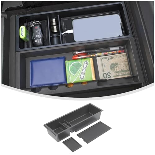 Linskip Auxiliary Center Console Organizer Tray Compatible with Ford F150 2015-2020 & 2017-2021 F250 F350 F450 Bucket Seats & 2018-2024 Expedition, Mini Trays for Easy Access, Interior Accessories - color: Bucket Seat - Auxiliary Tray