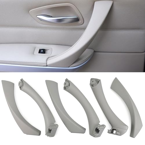 Car Door Handle Compatible with BMW 3 Series E90 E91 2006-2012 Interior Door Pull Handles Replace Cover Assembly for 323i 325i 328i 330i 335i (Gray) - color: Gray