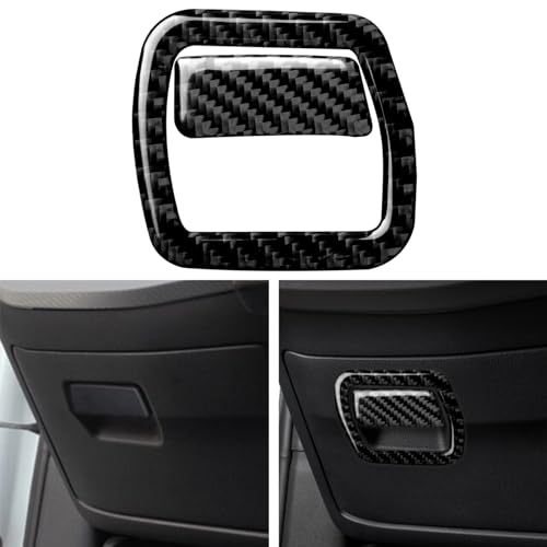 NVCNX Real Carbon Fiber Compatible With Audi B9 A4 S4 2017-2025 / A5 S5 RS5 2018-2025 2019 2020 2021 2022 2023 2024 Car Dash Driver Side Storage Box Handle Trim Cover Sticker Interior Accessories 2PCs - color: Dash Driver Side Storage Box Handle Trim