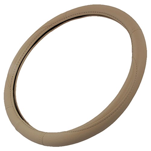 BDK Ergonomic Grip Steering Wheel Cover - Leather Performance Grip for Standard Size Wheels 14.5-15 inch Beige - color: #44 Performance Grip, size: Fits 14.5 - 15" Sw