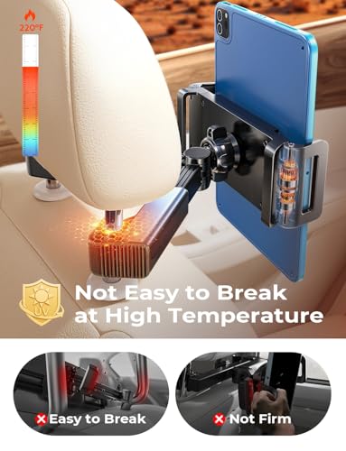 LISEN for iPad Car Holder Back Seat headrest Tablet Holder, Road Trip Essentials Accessories for Women Men Kids Gifts, for Fire HD 2026 iPad Pro 11/13" Air Mini, iPhone, Galaxy Tab, 4.7-12.9" Devices - size: 4.7-12.9
