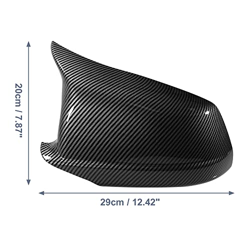 X AUTOHAUX Pair Car Exterior Rear View Mirror Covers Cap Replacement for BMW 5 Series F10 F11 F18 528i 530i 535i 550i 2011-2013 Carbon Fiber Pattern