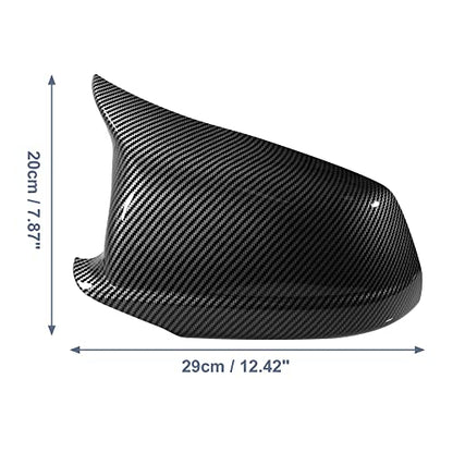 X AUTOHAUX Pair Car Exterior Rear View Mirror Covers Cap Replacement for BMW 5 Series F10 F11 F18 528i 530i 535i 550i 2011-2013 Carbon Fiber Pattern