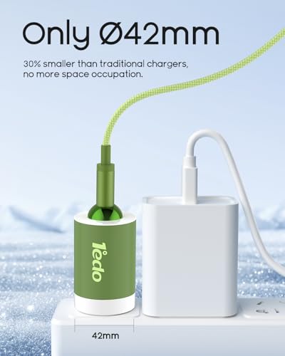 Magnetic for iPhone Charger, 1°edo GaN 65W Fast USB C Charger Block, PD 3.0 QC 4.0 Foldable Magnetic Fast Charger with 6FT Cable for iPhone 17/16 and More Series, Samsung Galaxy, iPad erc (Green) - color: Green