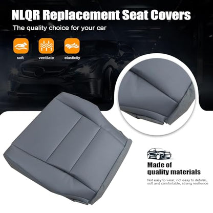NLQR Driver and Passenger Side Bottom & Top Lean Back Replacement Seat Covers Leather Dark Gray Compatible with Honda CRV 2007 2008 2009 2010 2011 - color: Gray