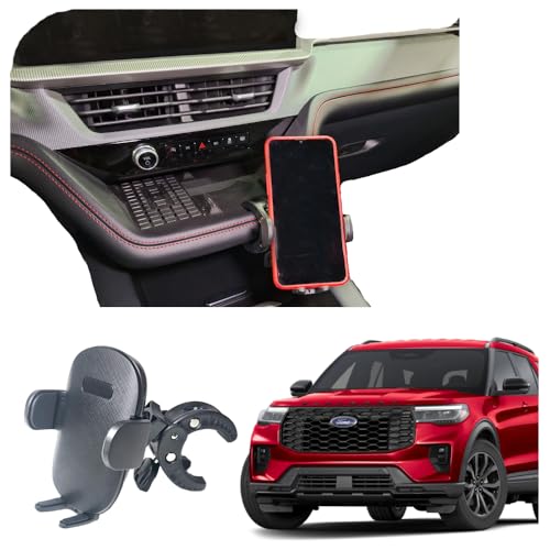Phone Holder Mount for 2025 2026 Ford Explorer Center Console or Dashboard | Wireless Charging or Compatible with magsafe Round Magnets