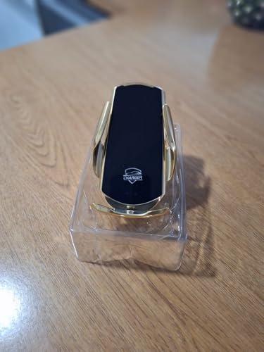 15W Fast Charge Auto-Clamping Wireless Car Charger Mount – Qi Wireless Charging, Adjustable Phone Holder, Air Vent & Dashboard Compatible, Compatible with iPhone & Android (Gold) - color: Gold