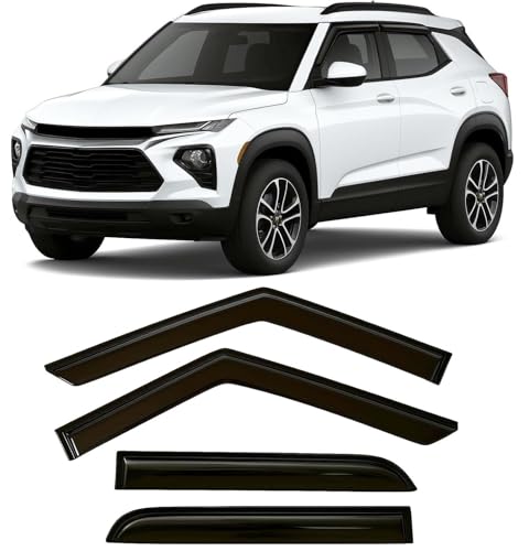 2021-2026 Tape-On Rain Guards for Chevrolet Chevy Trailblazer (Crossover) Side Window Visor Deflectors LS LT ACTIV RS Durable Tinted Shades 2022 2023 2024 2025 - size: For Chevy Trailblazer (Crossover) 2021-2026