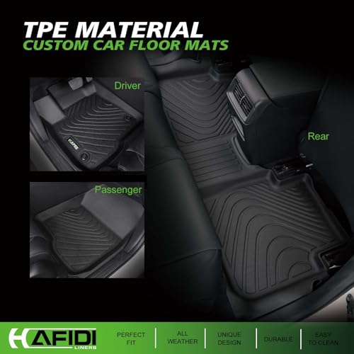 HAFIDI® Floor Mats & Cargo Liner Set Fit for 2017-2025 2026 Cadillac XT5 All Weather Protection TPE Anti-Slip Automotive Full Set Floor Liners Custom Accessories - Black - style: 3) For XT5 2017-2026 Full Set