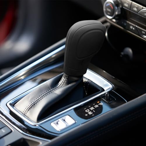 Car Gear Shift Knob Cover, Car Shifter Cover, Anti-Slip Auto Knob Gear Stick Protector, Silicone Automotive Interior Accessories Comfortable Stick Shift Cover Universal for Most Vehicles - color: Black