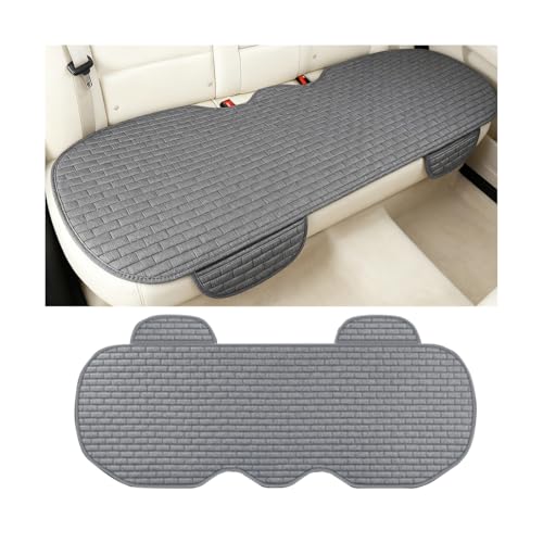 Zpana Car Back Seat Cover, Non-Slip Vehicle Rear Seat Bottom Cushion Pad with Storage Pockets, Comfortable Automotive Back Bench Protector, Universal for SUV Automobile Truck (Gray) - color: Gray