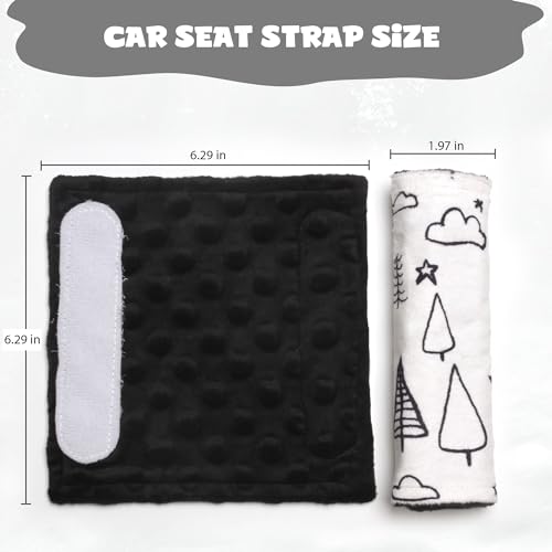 Car Seat Strap Covers for Babies Soft Car Seat Belt Covers, Mink Car Seat Straps Shoulder Pads for Boys and Girls, Black - color: Black