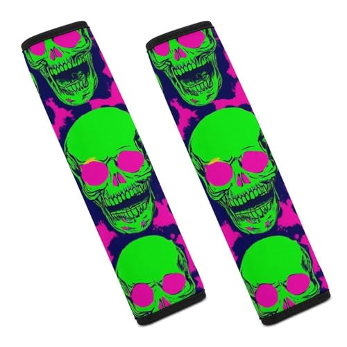Women's Car Belt Covers, Cool Funny Zombie Skull Fashion Cushion Pad Car Shoulder Strap Harness Pad - color: Color854