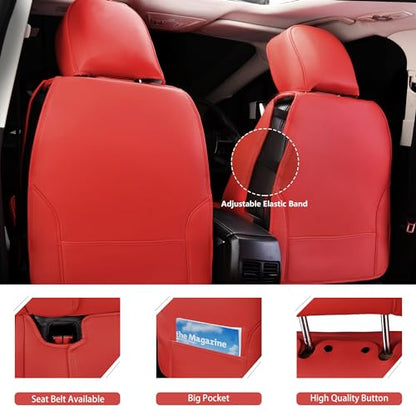 CAR PASS Nappa Leather Bling Diamond Car Seat Covers Full Set Universal Cushioned, Waterproof Heavy-Duty Anti-Slip Luxury Leather, Fit for SUV Sedan, Sparkly Glitter Shining Crystal Red Rhinestones - color: Red Diamond, size: Full Set