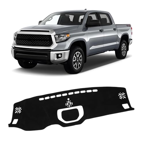 KUST Black Dash Cover for 2014-2021 Toyota Tundra Truck Non-Slip Dashboard Cover Polyester Interior for Tundra Accessories Custom Fit Dash Mat No Glare - size: Tundra 14-21(black)