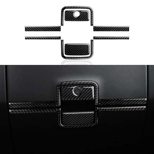 Car Copilot Storage Box Panel Sticker Cover Interior Trim Carbon Fiber Decal for Chevrolet Silverado/GMC Sierra 1500 2500HD 3500HD 2014-2018 - color: Copilot Storage Box Panel