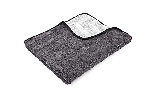 The Rag Company Gauntlet Car Drying Towel, Ultra-Absorbent 70/30 Blend Korean Microfiber, Dries Vehicles Faster Without Scratching, 900 GSM, 30x36 Inches, Ice Grey/Grey, 1-Pack - size: 30in x 36in