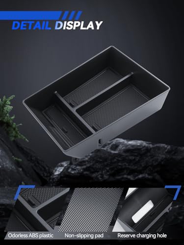 for BMW X5/X6/X7 Center Console Organizer 2020 2021 2022 2023 2024 2025 2026 BMW X5/X6/X7 Accessories Armrest Tray Middle Storage Box Insert Container Durable ABS Plastic - size: for 2020-2026 BMW X5/X6/X7