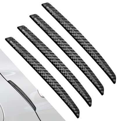 4PCS Car Door Anti-Collision Strip, Car Door Edge Guards, Anti-Scratch Auto Bumper Protector Trim, Auto Exterior Accessories Carbon Fiber Front and Rear Bumper Guard Sticker for Most Vehicles