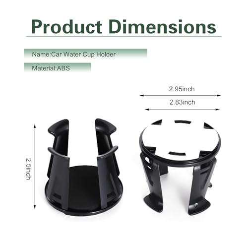2PCS Car Cup Holder Insert, Upgraded Adaptive Clamping Arm Auto Cup Holder Expander, Adjustable Anti-Shake Car Drink Holder Insert, Anti-Slip Self-Adhesive Bottle Locking Expander Accessory