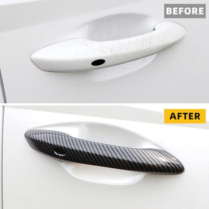 Auto Parts Fit for Hyundai Tucson 2026 2025 2024 2023 2022Exterior Door Handle Cover Trims with Smart Keyhol (Carbon Fiber Pattern) ABS 5PCS - color: Carbon Fiber Pattern