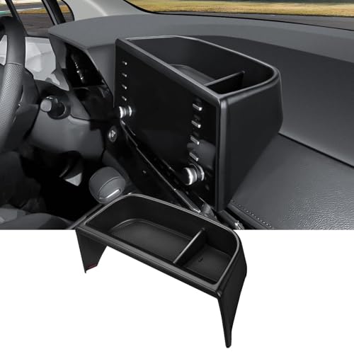 Ecarzo Dash Tray Phone Holder Compatible with 2021-2024 Toyota Sienna Interior Accessories, Hidden Storage Organizer Behind Screen Sunglass Tissue Holder（Not Fit 2025 Sienna） - size: Toyota Sienna 2021-2024 Behind Screen Tray