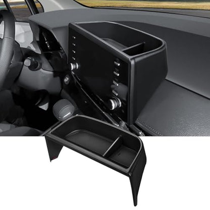 Ecarzo Dash Tray Phone Holder Compatible with 2021-2024 Toyota Sienna Interior Accessories, Hidden Storage Organizer Behind Screen Sunglass Tissue Holder（Not Fit 2025 Sienna） - size: Toyota Sienna 2021-2024 Behind Screen Tray