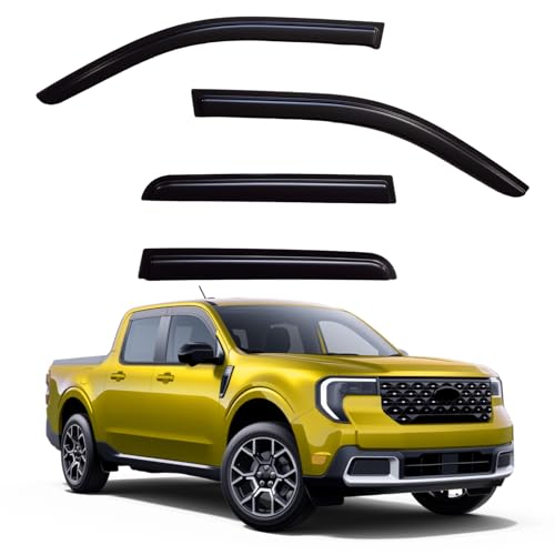 Window Visors Rain Guards Compatible with 2022-2026 Ford Maverick, Side Window Wind Deflectors Vent Shades Out-Channel Accessories, Dark Smoke 4 Pcs, 2023 2024 2025 - size: 2022-2026 Ford Maverick