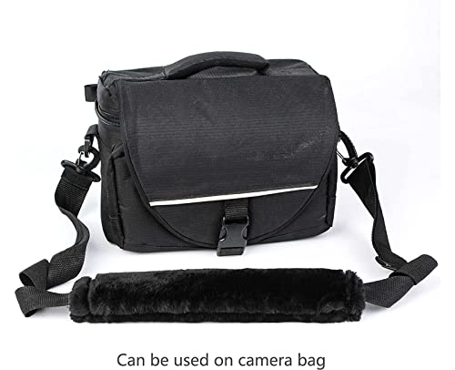 Amooca 2-Pack Soft Furry Universal Seatbelt Cover – Shoulder Pad for Car Truck SUV Airplane Bus – Relieves Neck & Shoulder Pressure – Fits Backpack, Camera Bag, Laptop Bag Straps (10.5 Inch, Black) - color: Black, size: 10.5in 2pack